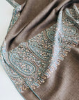 Light Camel Paisley Paldar Design Embroidery Pashmina Shawl