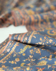 Vintage Foggy Blue Paisley Pashmina Shawl