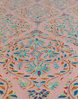 Châle Pashmina brodé Jamawar rose corail