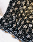 Black Floral Design Jamawar Pashmina Shawl