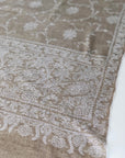 Beige Floral Jaal Embroidery Pashmina Shawl