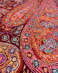 Maroon Dancing Almond Sozni Jamawar Embroidery Pashmina Shawl