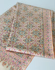 White Butidar Silk Jamawar Embroidery Pashmina Shawl