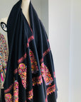 Black Cone Bouquet Design Pashmina Shawl