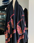 Black Cone Bouquet Design Pashmina Shawl
