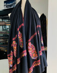 Châle Pashmina à motif de bouquet de cônes noirs