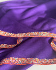 Vintage Purple Hashia Embroidery Pashmina Shawl