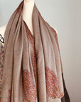 Light Camel Cone Boteh Pashmina Shawl