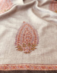 Light Camel Cone Boteh Pashmina Shawl