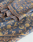 Vintage Foggy Blue Paisley Pashmina Shawl