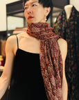 Maroon Silk Sozni Jamawar Embroider Pashmina Shawl