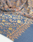 Vintage Foggy Blue Paisley Pashmina Shawl