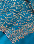 Turquoise Butidar Embroidery Pashmina Shawl