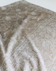 Beige Floral Jaal Embroidery Pashmina Shawl
