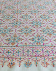 White Butidar Silk Jamawar Embroidery Pashmina Shawl