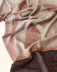 Light Camel Cone Boteh Pashmina Shawl
