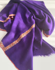 Vintage Purple Hashia Embroidery Pashmina Shawl