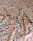 Châle Pashmina brodé Jamawar rose corail