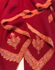 Vintage Maroon Hashia Embroidery Pashmina Shawl