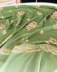 Jade Green Floral Embroidery Pashmina Shawl