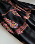 Black Cone Bouquet Design Pashmina Shawl