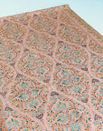 Châle Pashmina brodé Jamawar rose corail
