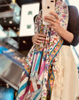 White Floral Design Kani Pashmina Shawl