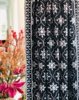 Black Floral Design Jamawar Pashmina Shawl