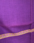 Châle Pashmina en soie violette brodée avec motif Hashidar