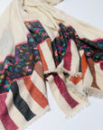 Vintage White Handspun Kani Pashmina Shawl