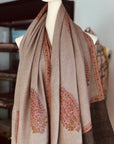 Light Camel Cone Boteh Pashmina Shawl