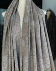Beige Floral Jaal Embroidery Pashmina Shawl