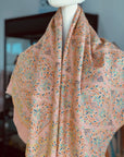 Châle Pashmina brodé Jamawar rose corail