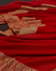 Peach Red Dhoor Embroidery Pashmina Shawl