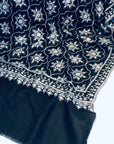Black Floral Design Jamawar Pashmina Shawl