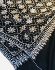 Black Floral Design Jamawar Pashmina Shawl