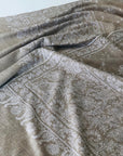 Beige Floral Jaal Embroidery Pashmina Shawl