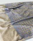 Natural Buti Floral Embroidery Pashmina Shawl
