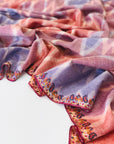 White IKAT Buti Design Pashmina Shawl