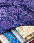 Purple Lotus Design Embroidered Pashmina Shawl