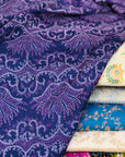 Purple Lotus Design Embroidered Pashmina Shawl