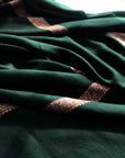 Vintage Emerald Green Hashia Embroidery Pashmina Shawl