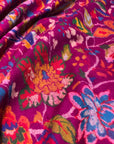 Rose Pink Floral Design Kani Pashmina Shawl