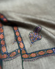 Light Gray Border Embroidery Pashmina Shawl