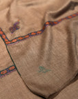 Light Gray Border Embroidery Pashmina Shawl