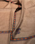 Light Gray Border Embroidery Pashmina Shawl