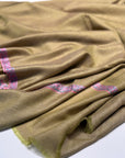 Avocado Green Border Embroidery Pashmina Shawl