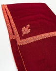 Vintage Maroon Hashia Embroidery Pashmina Shawl