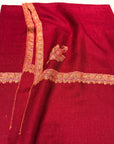 Vintage Maroon Hashia Embroidery Pashmina Shawl