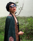 2.5 Yard Emerald Green Embroidered Pashmina Shawl